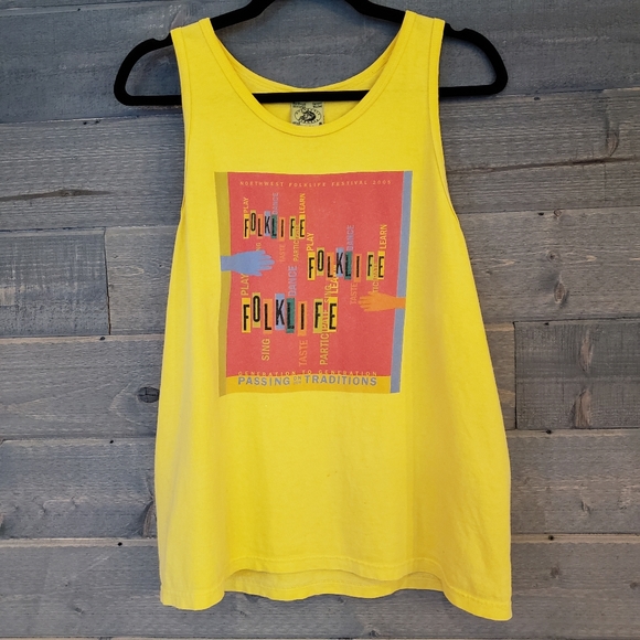 Authentic Pigment Tops - Folklife Festival Graphic Tee Band Music Small